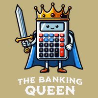 The Banking Queen Funny Illustration Calculator Cooling Performance Crew T-Shirt