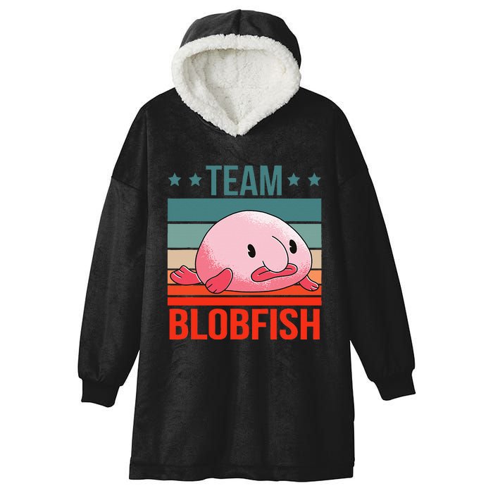 Team Blobfish Quote Deep Sea Fish Blobfish Hooded Wearable Blanket