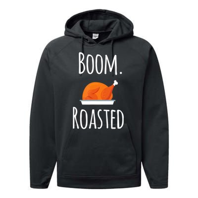 Thanksgiving Boom Roasted Turkey Performance Fleece Hoodie