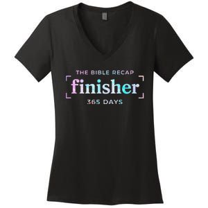 The Bible Recap Finisher 365 Days Gift Women's V-Neck T-Shirt