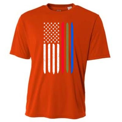 Thin Blue Red Green Line American Flag Police Military Fire Gift Cooling Performance Crew T-Shirt