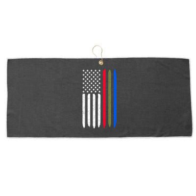 Thin Blue Red Green Line American Flag Police Military Fire Gift Large Microfiber Waffle Golf Towel