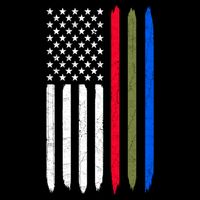 Thin Blue Red Green Line American Flag Police Military Fire Gift Youth Performance Sprint T-Shirt