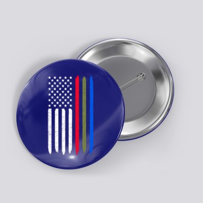 Thin Blue Red Green Line American Flag Police Military Fire Gift Button