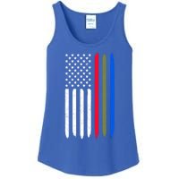 Thin Blue Red Green Line American Flag Police Military Fire Gift Ladies Essential Tank