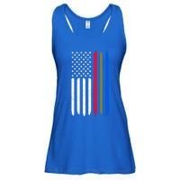 Thin Blue Red Green Line American Flag Police Military Fire Gift Ladies Essential Flowy Tank