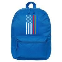 Thin Blue Red Green Line American Flag Police Military Fire Gift 16 in Basic Backpack