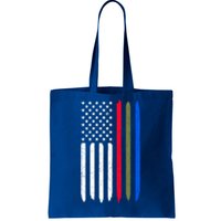 Thin Blue Red Green Line American Flag Police Military Fire Gift Tote Bag