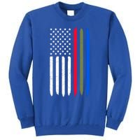 Thin Blue Red Green Line American Flag Police Military Fire Gift Tall Sweatshirt