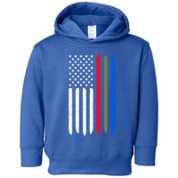 Thin Blue Red Green Line American Flag Police Military Fire Gift Toddler Hoodie