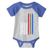 Thin Blue Red Green Line American Flag Police Military Fire Gift Infant Baby Jersey Bodysuit