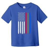 Thin Blue Red Green Line American Flag Police Military Fire Gift Toddler T-Shirt