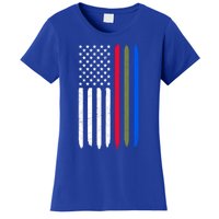 Thin Blue Red Green Line American Flag Police Military Fire Gift Women's T-Shirt