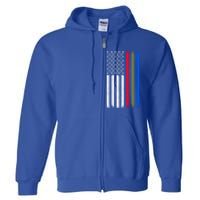 Thin Blue Red Green Line American Flag Police Military Fire Gift Full Zip Hoodie