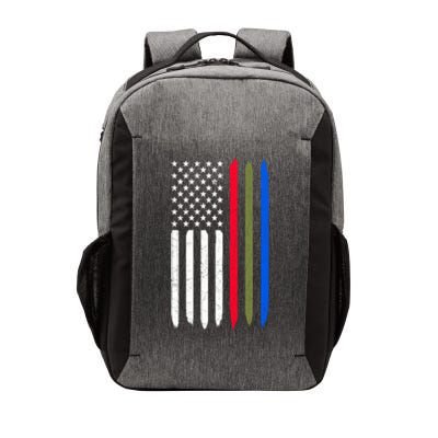 Thin Blue Red Green Line American Flag Police Military Fire Gift Vector Backpack