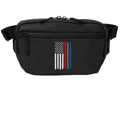 Thin Blue Red Green Line American Flag Police Military Fire Gift Crossbody Pack