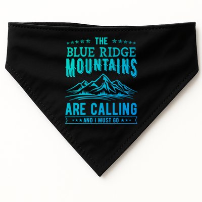 The Blue Ridge Mountains Are Calling And I Must Go Funny Gift USA-Made Doggie Bandana