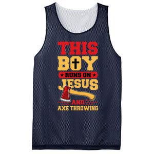 This Boy Runs On Jesus And Axe Throwing Mesh Reversible Basketball Jersey Tank