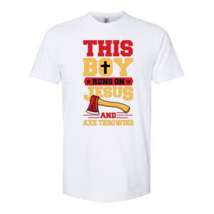 This Boy Runs On Jesus And Axe Throwing Softstyle CVC T-Shirt