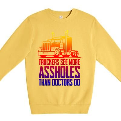 Trucker Big Rig Semigifttrailer Truck Driver Funny Trucker Funny Gift Premium Crewneck Sweatshirt