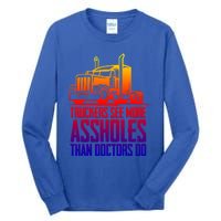 Trucker Big Rig Semigifttrailer Truck Driver Funny Trucker Funny Gift Tall Long Sleeve T-Shirt