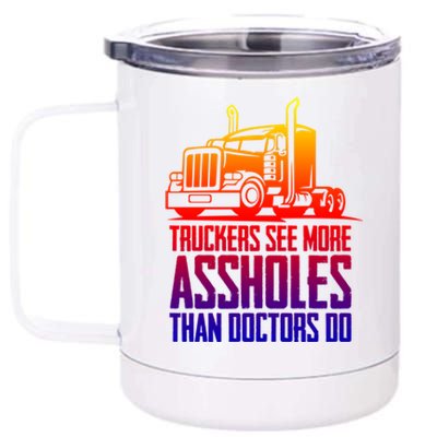 Trucker Big Rig Semigifttrailer Truck Driver Funny Trucker Funny Gift 12 oz Stainless Steel Tumbler Cup