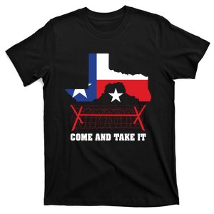 Texas Border Razor Wire Come And Take It Texas Flag T-Shirt