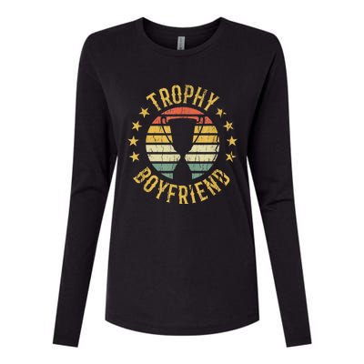 Trophy Boyfriend Retro Clothes Gift For Girlfriend Cute Valentine Gift Womens Cotton Relaxed Long Sleeve T-Shirt