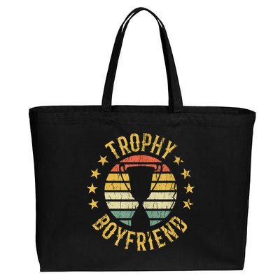 Trophy Boyfriend Retro Clothes Gift For Girlfriend Cute Valentine Gift Cotton Canvas Jumbo Tote