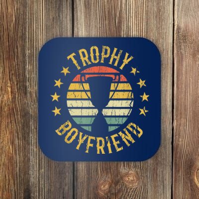 Trophy Boyfriend Retro Clothes Gift For Girlfriend Cute Valentine Gift Coaster