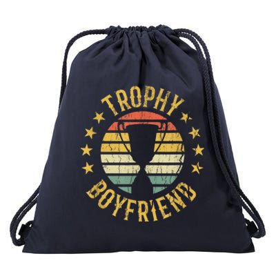 Trophy Boyfriend Retro Clothes Gift For Girlfriend Cute Valentine Gift Drawstring Bag