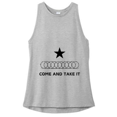 Texas Border Razorwire Come And Take It Ladies PosiCharge Tri-Blend Wicking Tank