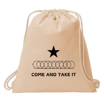 Texas Border Razorwire Come And Take It Drawstring Bag