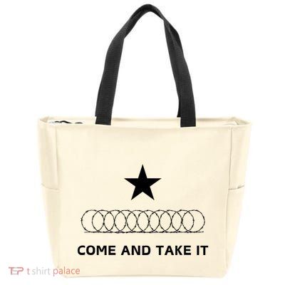 Texas Border Razorwire Come And Take It Zip Tote Bag
