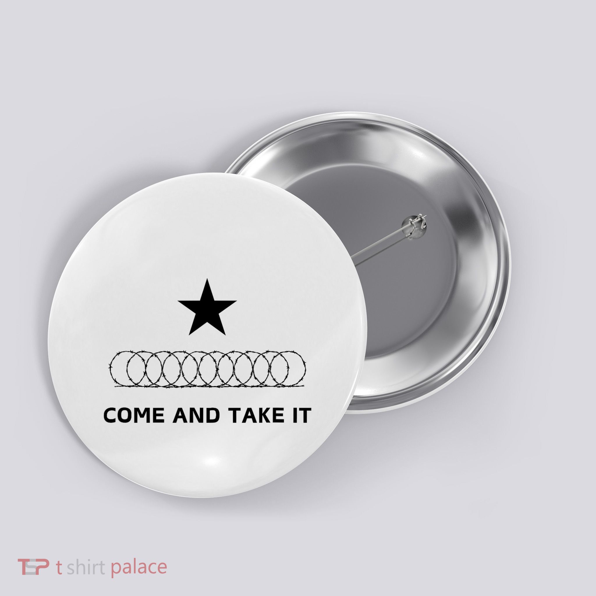 Texas Border Razorwire Come And Take It Button