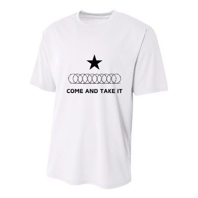 Texas Border Razorwire Come And Take It Youth Performance Sprint T-Shirt
