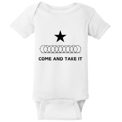 Texas Border Razorwire Come And Take It Baby Bodysuit