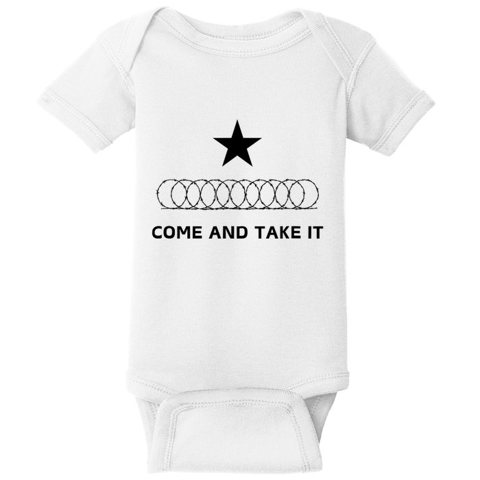 Texas Border Razorwire Come And Take It Baby Bodysuit