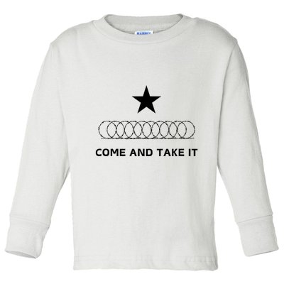 Texas Border Razorwire Come And Take It Toddler Long Sleeve Shirt