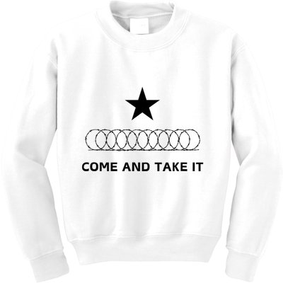 Texas Border Razorwire Come And Take It Kids Sweatshirt