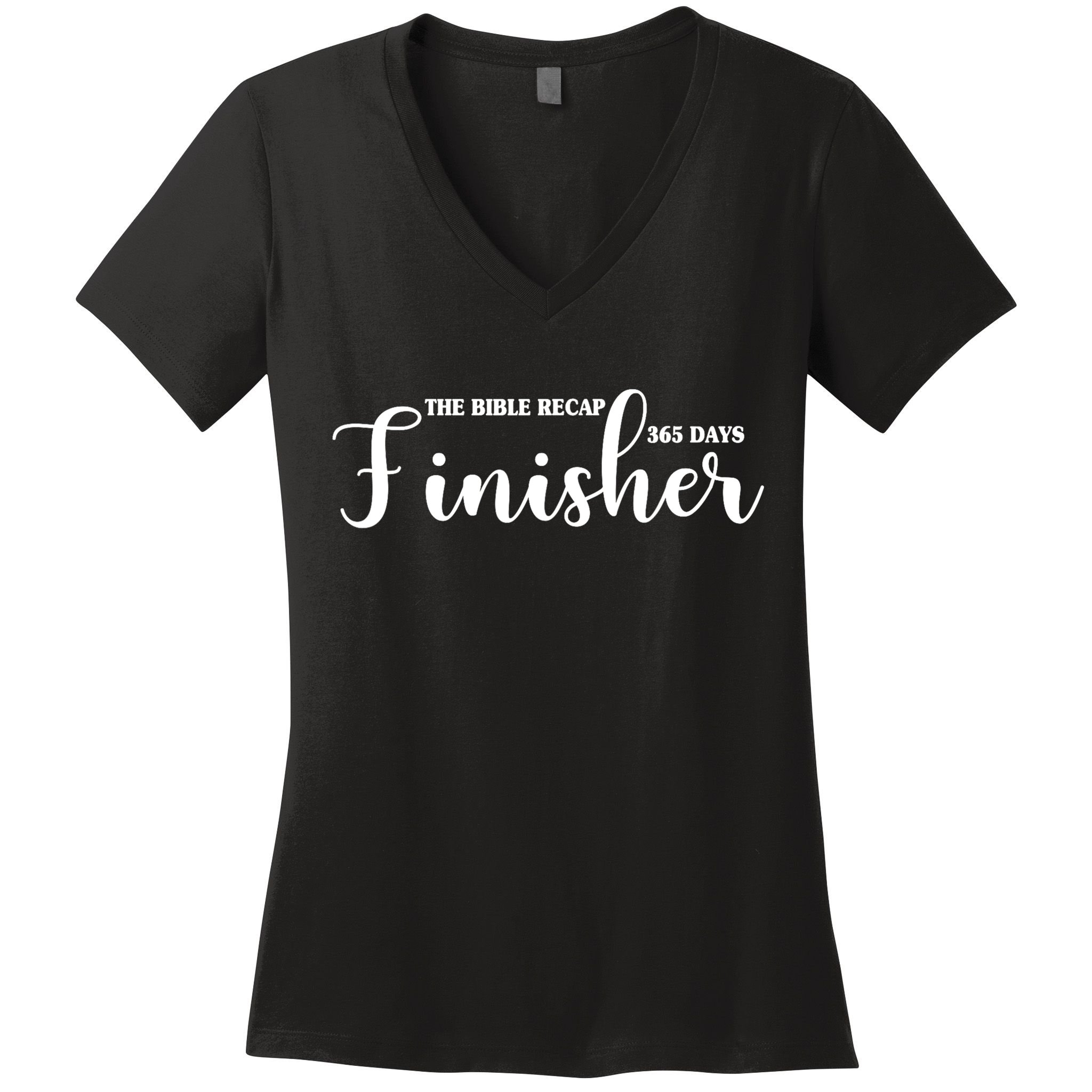 The Bible Recap Finisher 365 Days Women's V-Neck T-Shirt