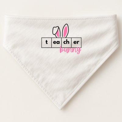 Teacher Bunny Reading Teacher Easter Spring USA-Made Doggie Bandana