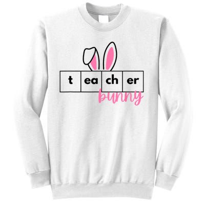 Teacher Bunny Reading Teacher Easter Spring Sweatshirt
