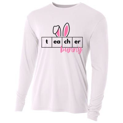 Teacher Bunny Reading Teacher Easter Spring Cooling Performance Long Sleeve Crew
