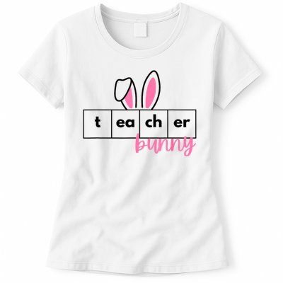 Teacher Bunny Reading Teacher Easter Spring Womens T-Shirt