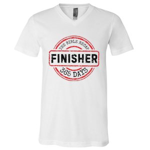 The Bible Recap Finisher 365 Days With Jesus Christian V-Neck T-Shirt