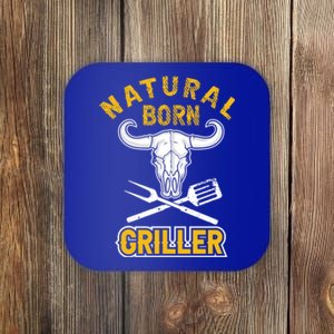 Tee Bbq Retro Grilling Beef Design Natural Born Griller Gift Coaster