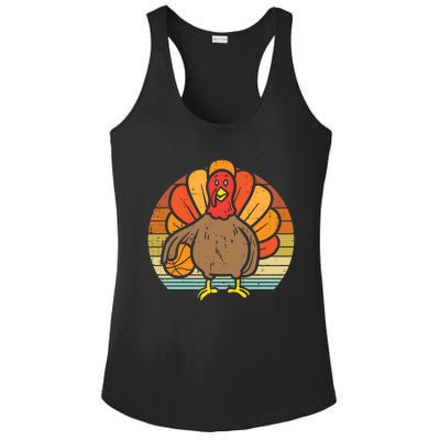 Turkey Basketball Retro Thanksgiving Sports Boys Girls Gift Ladies PosiCharge Competitor Racerback Tank