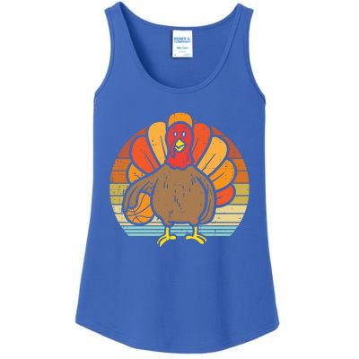 Turkey Basketball Retro Thanksgiving Sports Boys Girls Gift Ladies Essential Tank