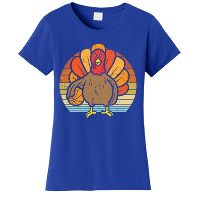 Turkey Basketball Retro Thanksgiving Sports Boys Girls Gift Women's T-Shirt